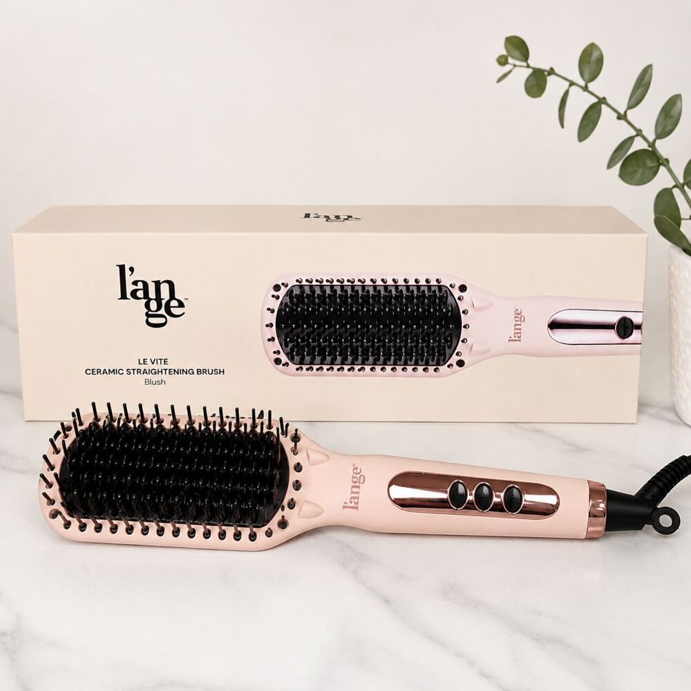 L'ange Le Vite Ceramic Straightening Brush Blush Pink Hair Straightener Tool